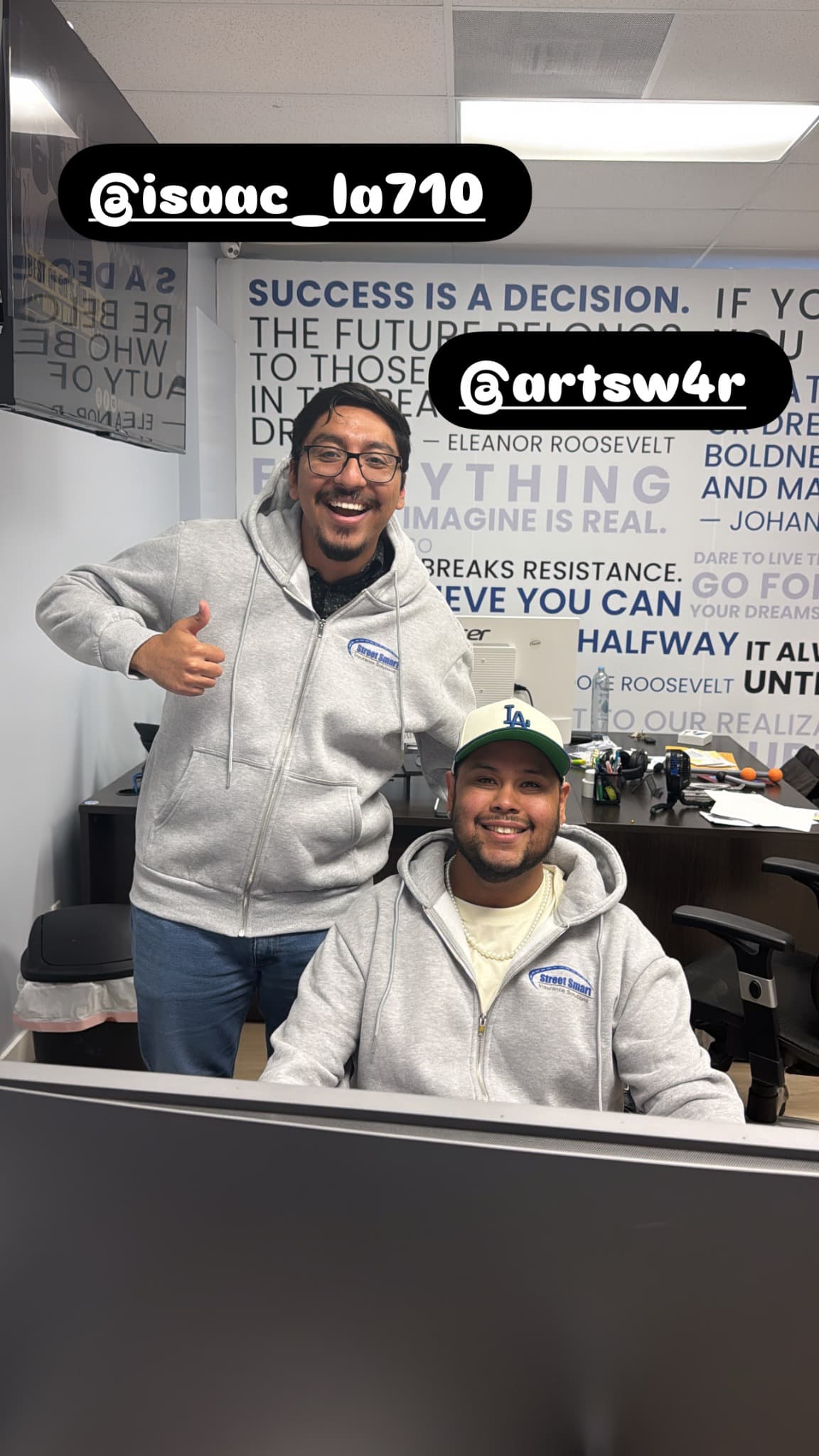 Isaac and Art from the Street Smart team in the office
