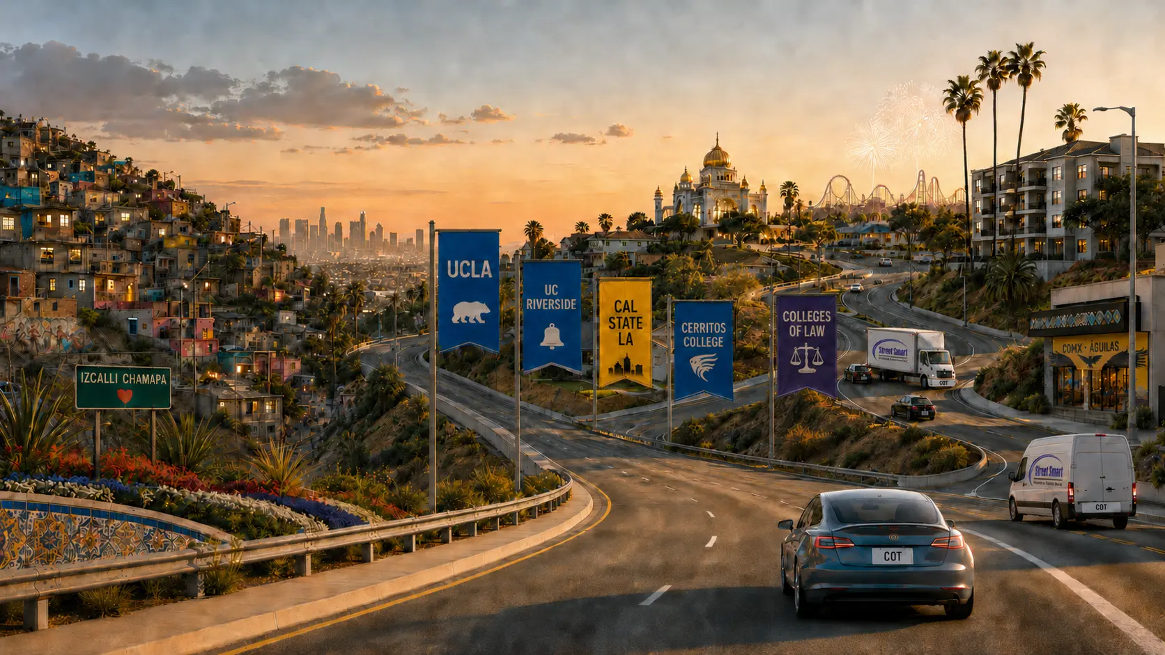 A Los Angeles and Orange County highway representing Street Smart’s road to the right insurance solution.